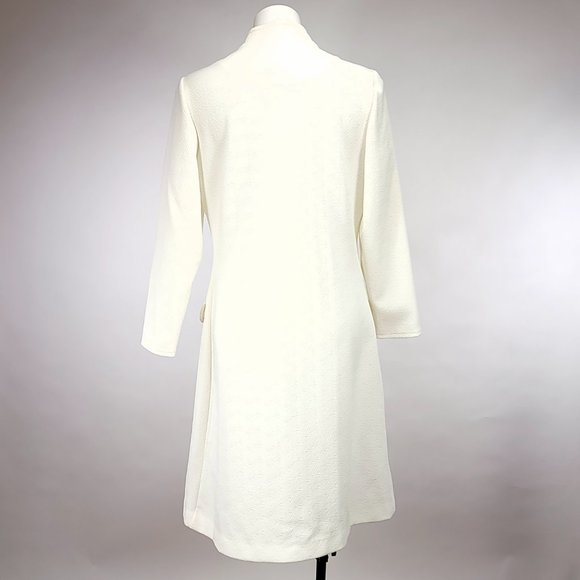 Vintage Puritan Forever Young Women's White Nehru Style Long Coat - Picture 5 of 7
